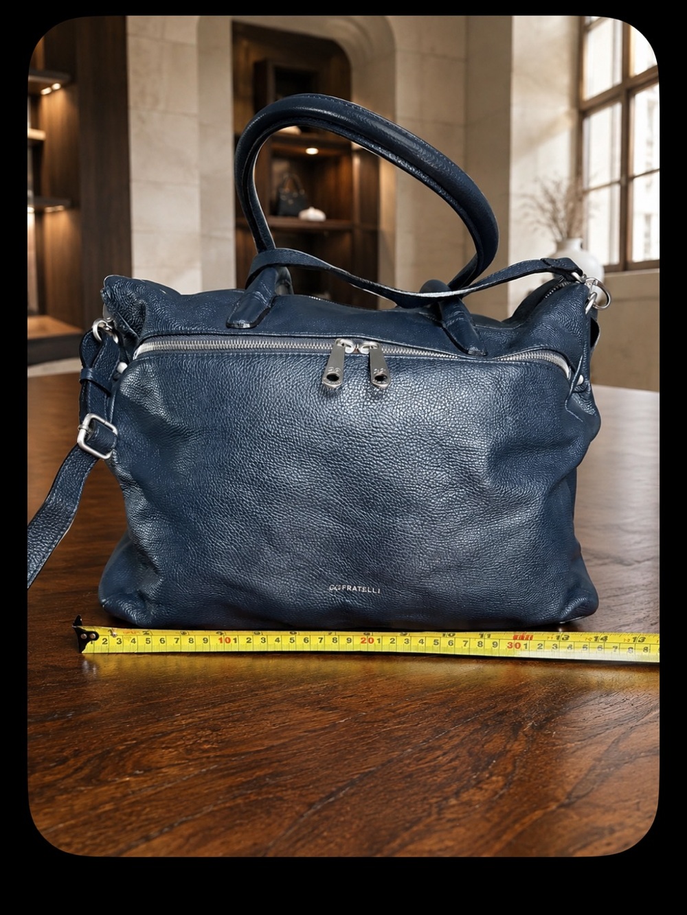 GG Fratelli Navy Leather Weekender Bag or laptop work bag 💼  🇩🇪